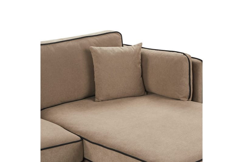 3-sitssoffa Beliani Altan Brun, Svart, Högervänd Beige Right-faced - Beige - Møbler - Sofaer - Sofa med sjeselong