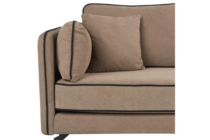 3-sitssoffa Beliani Altan Brun, Svart, Högervänd Beige Right-faced - Beige - Møbler - Sofaer - Sofa med sjeselong