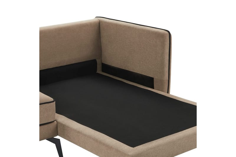 3-sitssoffa Beliani Altan Brun, Svart, Högervänd Beige Right-faced - Beige - Møbler - Sofaer - Sofa med sjeselong