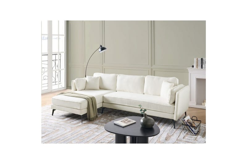 3-sitssoffa Beliani Altan Brun, Svart, Högervänd White||Black Left-faced - Møbler - Sofaer - Sofa med sjeselong