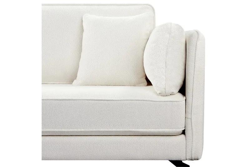 3-sitssoffa Beliani Altan Brun, Svart, Högervänd White||Black Left-faced - Møbler - Sofaer - Sofa med sjeselong