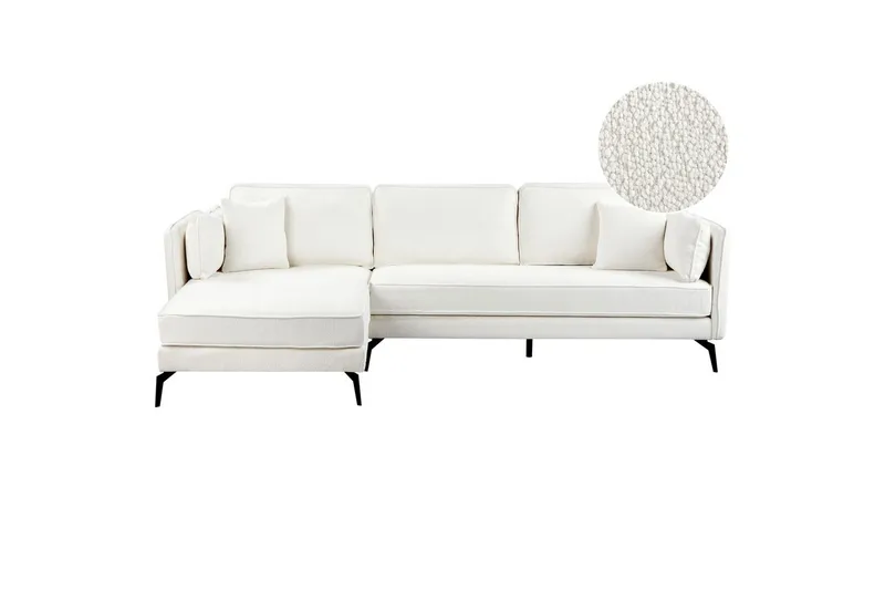 3-sitssoffa Beliani Altan Brun, Svart, Högervänd White||Black Left-faced - Møbler - Sofaer - Sofa med sjeselong