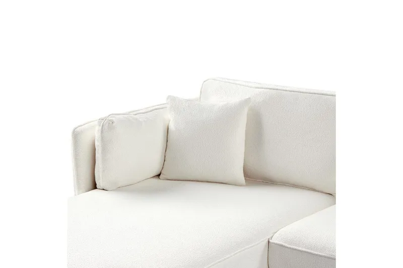 3-sitssoffa Beliani Altan Brun, Svart, Högervänd White||Black Left-faced - Møbler - Sofaer - Sofa med sjeselong
