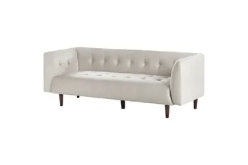 3-sitssoffa Beliani Byske Beige, mörkt trä Beige||Dark colored wood - Møbler - Sofaer - Sofa 3 seter