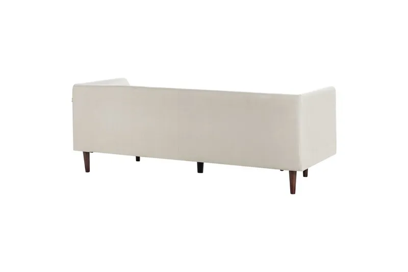 3-sitssoffa Beliani Byske Beige, mörkt trä Beige||Dark colored wood - Møbler - Sofaer - Sofa 3 seter