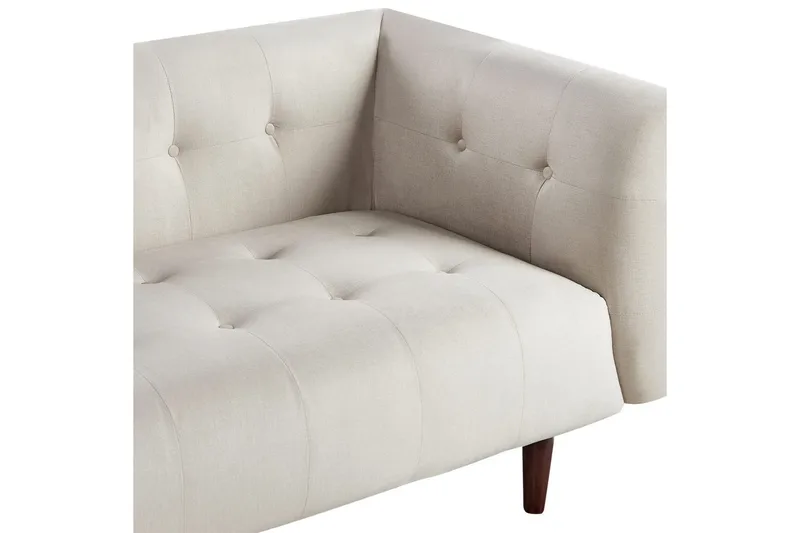 3-sitssoffa Beliani Byske Beige, mörkt trä Beige||Dark colored wood - Møbler - Sofaer - Sofa 3 seter