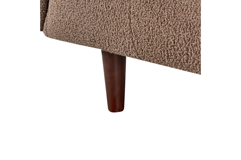 3-sitssoffa Beliani Byske Beige, mörkt trä Brown||Dark colored wood - Møbler - Sofaer - Sofa 3 seter