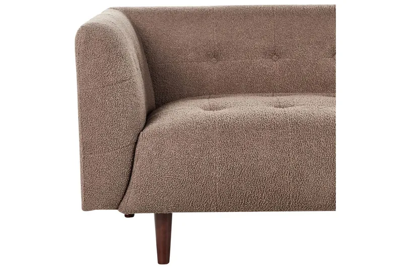 3-sitssoffa Beliani Byske Beige, mörkt trä Brown||Dark colored wood - Møbler - Sofaer - Sofa 3 seter