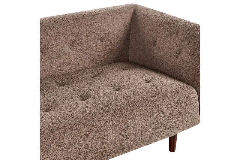 3-sitssoffa Beliani Byske Beige, mörkt trä Brown||Dark colored wood - Møbler - Sofaer - Sofa 3 seter