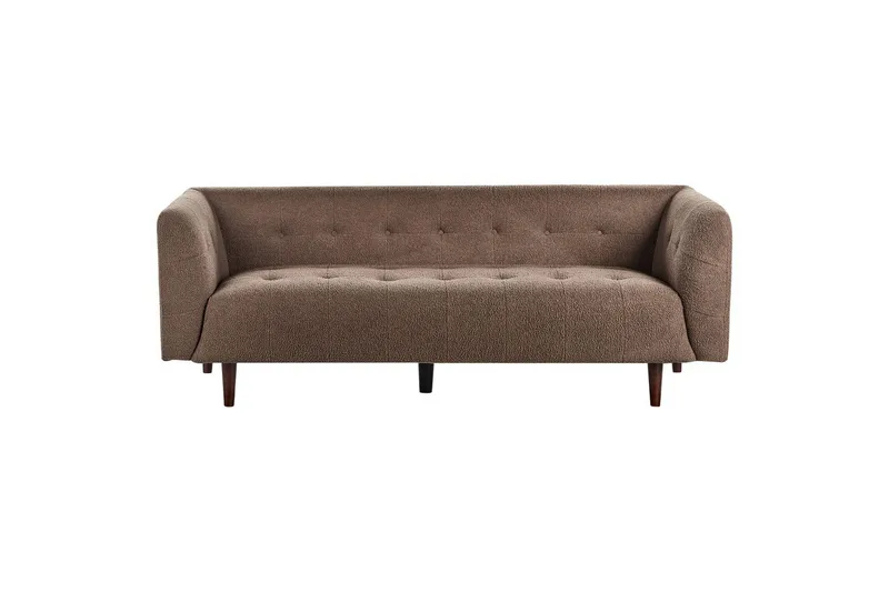 3-sitssoffa Beliani Byske Beige, mörkt trä Brown||Dark colored wood - Møbler - Sofaer - Sofa 3 seter