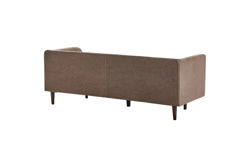 3-sitssoffa Beliani Byske Beige, mörkt trä Brown||Dark colored wood - Møbler - Sofaer - Sofa 3 seter