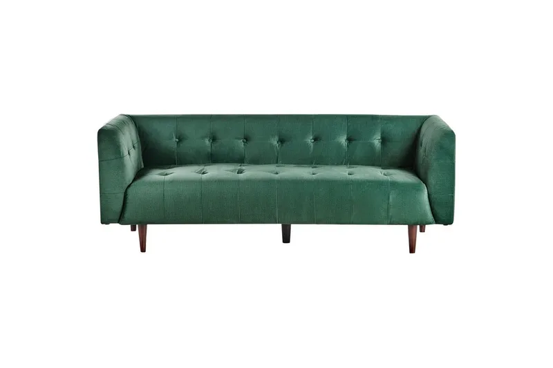 3-sitssoffa Beliani Byske Beige, mörkt trä NO_BRAND Green||Dark colored wood, undefined