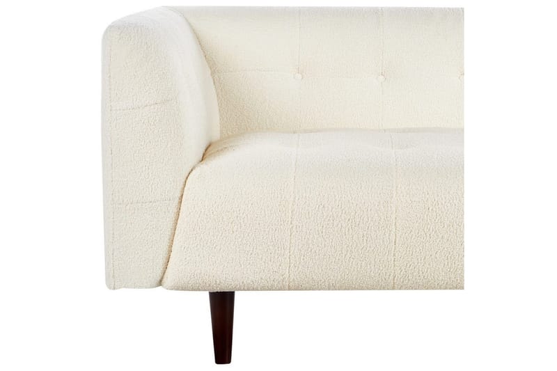 3-sitssoffa Beliani Byske Beige, mörkt trä NO_BRAND White - Hvit - Møbler - Sofaer - Sofa 3 seter