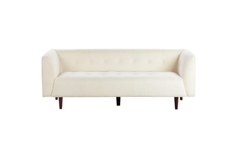 3-sitssoffa Beliani Byske Beige, mörkt trä NO_BRAND White - Hvit - Møbler - Sofaer - Sofa 3 seter