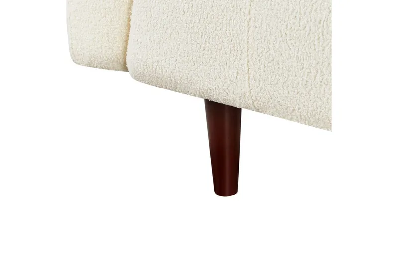 3-sitssoffa Beliani Byske Beige, mörkt trä NO_BRAND White - Hvit - Møbler - Sofaer - Sofa 3 seter