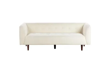 3-sitssoffa Beliani Byske Beige, mörkt trä White - Hvit - Møbler - Sofaer - Sofa 3 seter