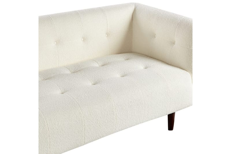 3-sitssoffa Beliani Byske Beige, mörkt trä White - Hvit - Møbler - Sofaer - Sofa 3 seter