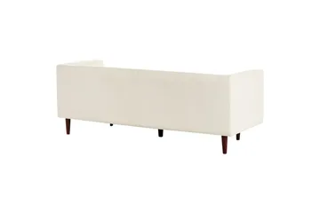 3-sitssoffa Beliani Byske Beige, mörkt trä White - Hvit - Møbler - Sofaer - Sofa 3 seter