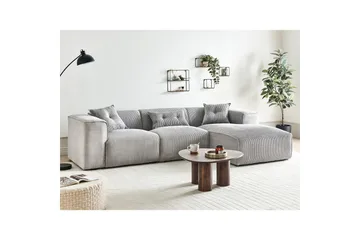 3-sitssoffa Beliani Dolva Grå, svart, Vänstervänd Grey - Grå - Møbler - Sofaer - Sofa med sjeselong