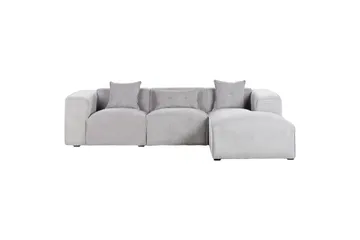3-sitssoffa Beliani Dolva Grå, svart, Vänstervänd Grey - Grå - Møbler - Sofaer - Sofa med sjeselong
