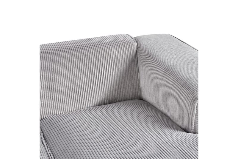 3-sitssoffa Beliani Dolva Grå, svart, Vänstervänd Grey - Grå - Møbler - Sofaer - Sofa med sjeselong