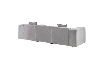 3-sitssoffa Beliani Dolva Grå, svart, Vänstervänd Grey - Grå - Møbler - Sofaer - Sofa med sjeselong