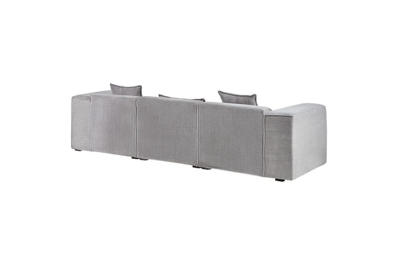 3-sitssoffa Beliani Dolva Grå, svart, Vänstervänd Grey - Grå - Møbler - Sofaer - Sofa med sjeselong