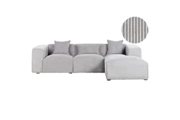 3-sitssoffa Beliani Dolva Grå, svart, Vänstervänd Grey - Grå - Møbler - Sofaer - Sofa med sjeselong