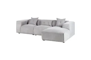 3-sitssoffa Beliani Dolva Grå, svart, Vänstervänd Grey - Grå - Møbler - Sofaer - Sofa med sjeselong