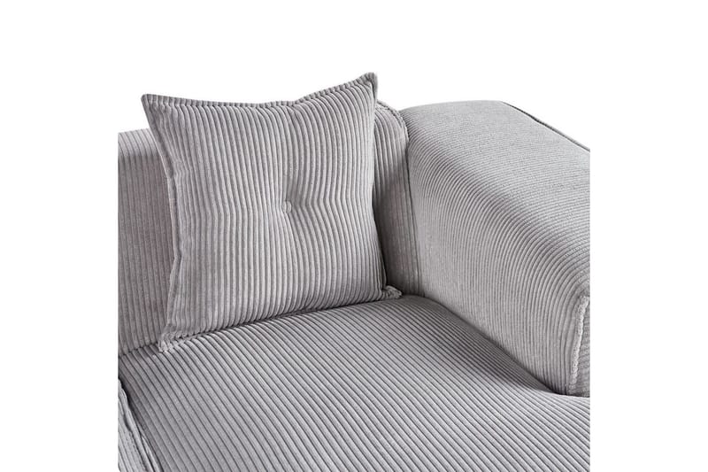 3-sitssoffa Beliani Dolva Grå, svart, Vänstervänd Grey - Grå - Møbler - Sofaer - Sofa med sjeselong