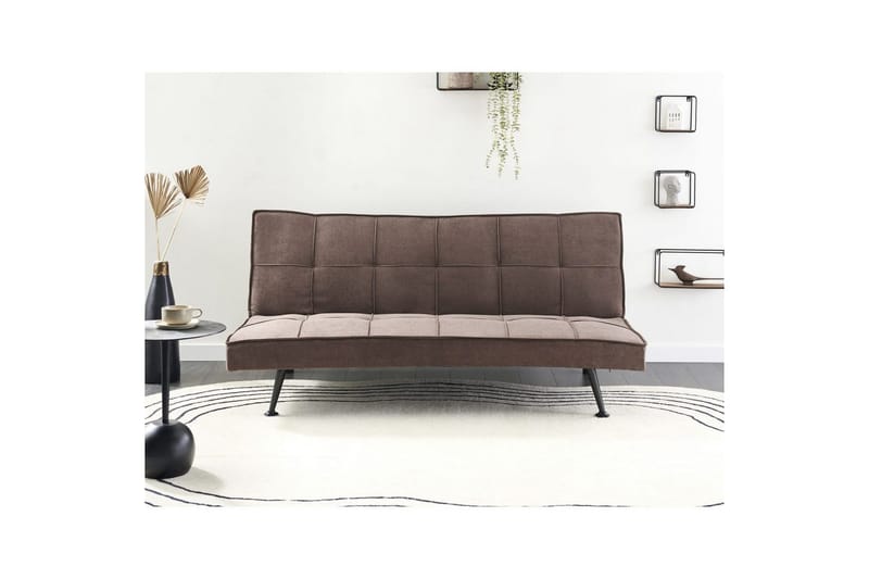 3-sitssoffa Beliani Hasle Beige, svart Brown, Black - Møbler - Sofaer - Sovesofaer