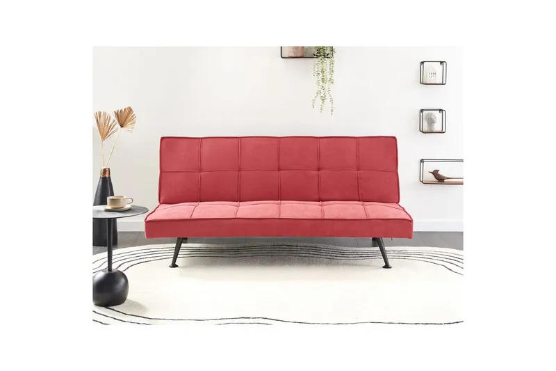 3-sitssoffa Beliani Hasle Beige, svart NO_BRAND Pink - Rosa - Møbler - Sofaer - Sovesofaer