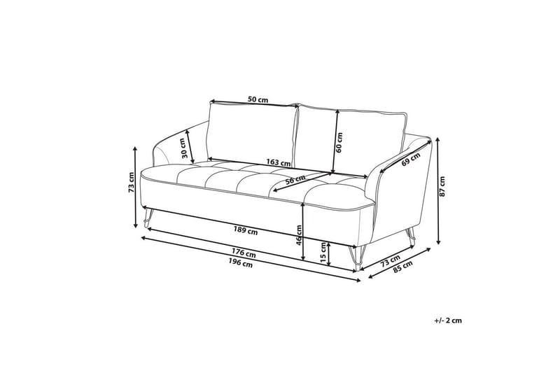 3-sitssoffa Beliani Hobro Brun, Svart Grey||Black - Møbler - Sofaer - Sofa 3 seter