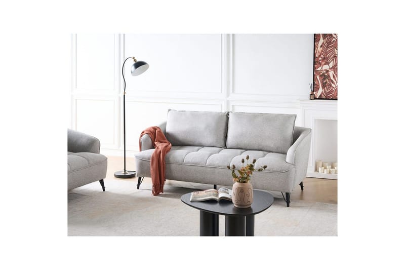 3-sitssoffa Beliani Hobro Brun, Svart Grey||Black - Møbler - Sofaer - Sofa 3 seter