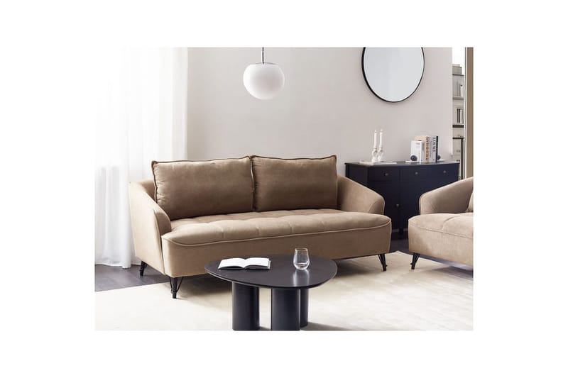 3-sitssoffa Beliani Hobro Brun, Svart NO_BRAND Brown||Black - Møbler - Sofaer - Sofa 3 seter