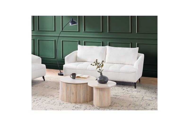 3-sitssoffa Beliani Hobro Brun, Svart NO_BRAND White||Black - Møbler - Sofaer - Sofa 3 seter