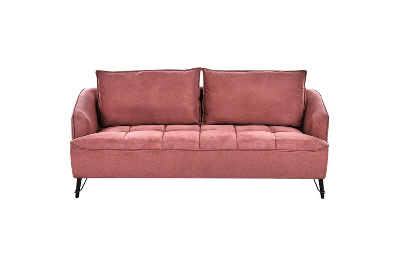 3-sitssoffa Beliani Hobro Brun, Svart Pink - Rosa - Møbler - Sofaer - Sofa 3 seter