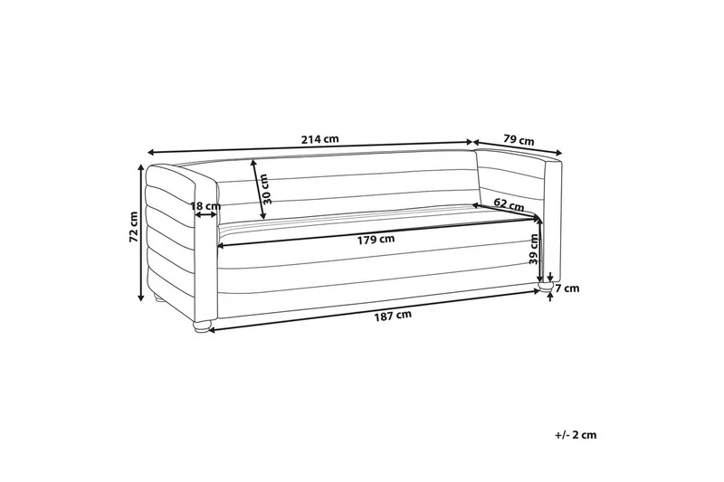 3-sitssoffa Beliani Hofn Beige, svart Beige||Black, undefined