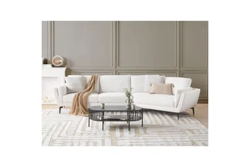 3-sitssoffa Beliani Kansseli Beige, svart White||Black - Møbler - Sofaer - Sofa 3 seter