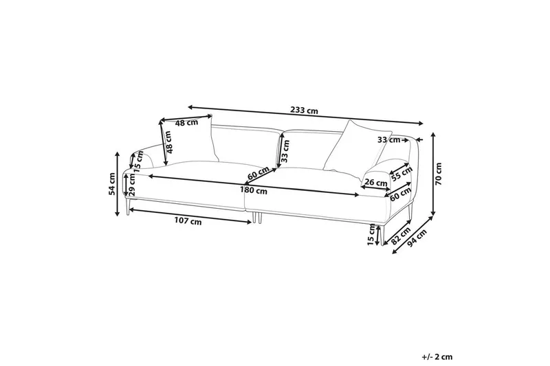 3-sitssoffa Beliani Matila Beige, brun Beige||Brown - Møbler - Sofaer - Sofa 3 seter