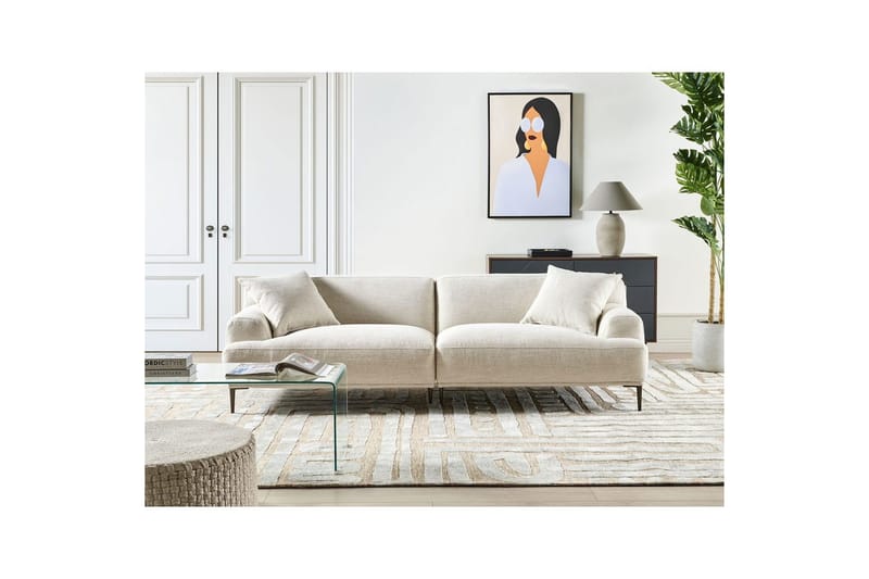 3-sitssoffa Beliani Matila Beige, brun Beige||Brown - Møbler - Sofaer - Sofa 3 seter