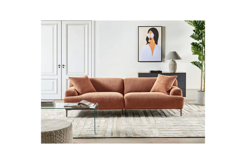 3-sitssoffa Beliani Matila Beige, brun Brown - Møbler - Sofaer - Sofa 3 seter