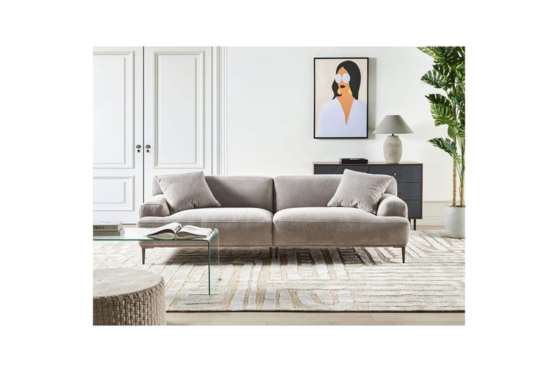 3-sitssoffa Beliani Matila Beige, brun Grey||Brown - Møbler - Sofaer - Sofa 3 seter