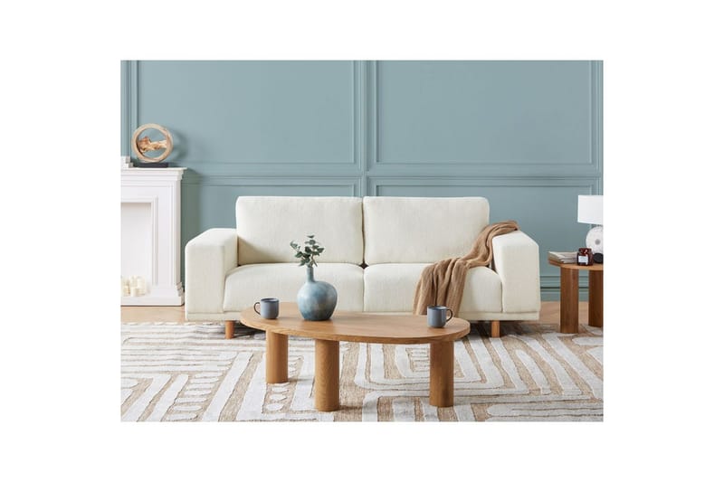 3-sitssoffa Beliani Nivala Blå NO_BRAND White - Møbler - Sofaer - Sofa 3 seter
