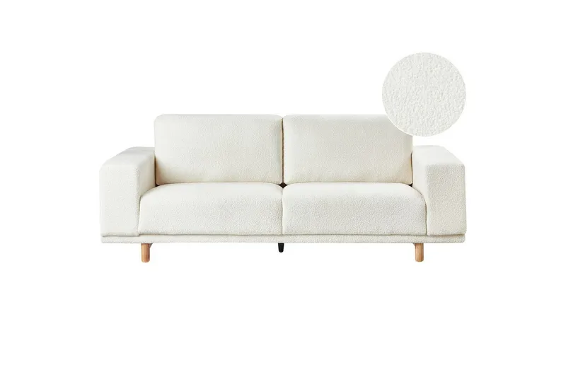 3-sitssoffa Beliani Nivala Blå NO_BRAND White, undefined