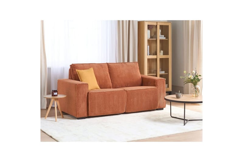3-sitssoffa Beliani Nukari Orange, Svart Orange - Oransje - Møbler - Sofaer - Sofa 3 seter