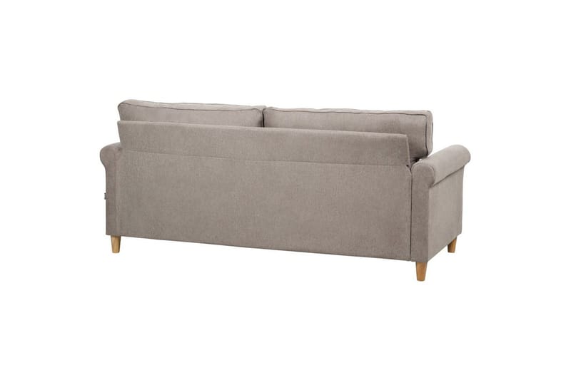3-sitssoffa Beliani Ronneby Beige, ljust trä Beige||Light colored wood - Møbler - Sofaer - Sofa 3 seter