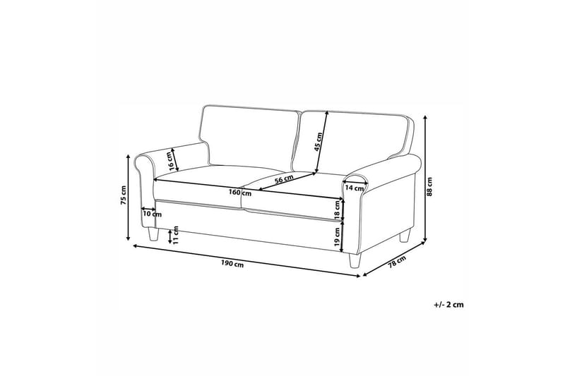 3-sitssoffa Beliani Ronneby Beige, ljust trä Beige||Light colored wood - Møbler - Sofaer - Sofa 3 seter