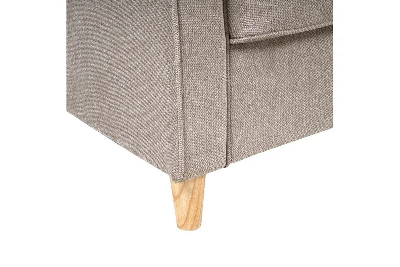 3-sitssoffa Beliani Ronneby Beige, ljust trä Beige||Light colored wood - Møbler - Sofaer - Sofa 3 seter