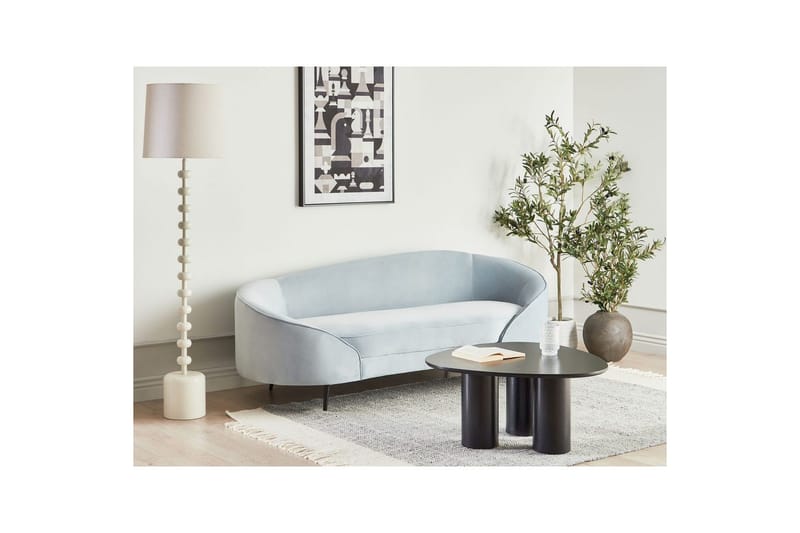 3-sitssoffa Beliani Savar Blå, Svart blue||Black - Møbler - Sofaer - Fløyel sofaer